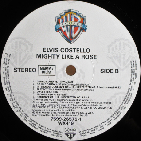 Elvis Costello - Mighty Like A Rose (LP, Album) (Mint (M)) - Image 4