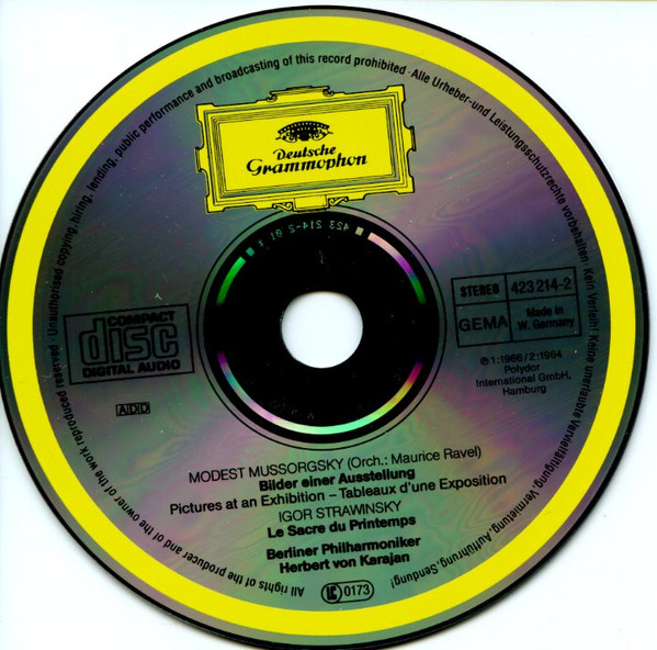 Modest Mussorgsky / Maurice Ravel, Igor Stravinsky, Herbert von Karajan, Berliner Philharmoniker - Bilder Einer Ausstellung / Le Sacre Du Printemps (CD, Album, Comp, RM) (Near Mint (NM or M-)) - Image 3
