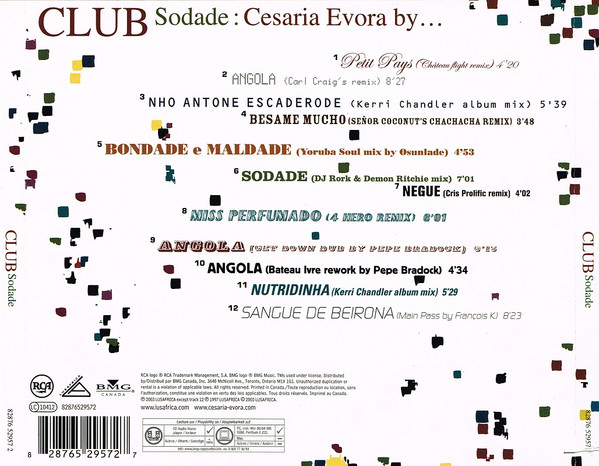 Cesaria Evora - Club Sodade (Cesaria Evora By...) (CD, Comp, Copy Prot.) (Near Mint (NM or M-)) - Image 2