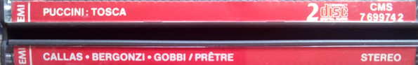 Giacomo Puccini / Maria Callas, Carlo Bergonzi, Tito Gobbi, Choeur National De L'Opéra De Paris, Orchestre De La Société Des Concerts Du Conservatoire, Georges Prêtre - Tosca (2xCD, RM) (Near Mint (NM or M-)) - Image 3