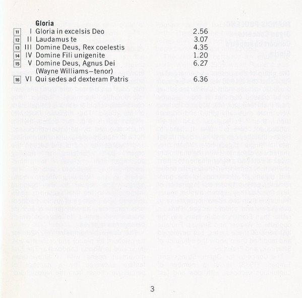 Francis Poulenc, George Malcolm, The Academy Of St. Martin-in-the-Fields, Iona Brown - Organ Concerto • Gloria • Concert Champêtre (CD, Comp, RM) (Mint (M)) - Image 3