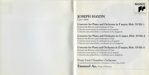 Joseph Haydn - Liszt Ferenc Chamber Orchestra, Emanuel Ax - Piano Concertos (F Major · G Major · D Major) (CD) (Near Mint (NM or M-)) - Image 4