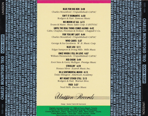 Charles Mountford Trio - Good Stuff (CD, Album) (Near Mint (NM or M-)) - Image 2