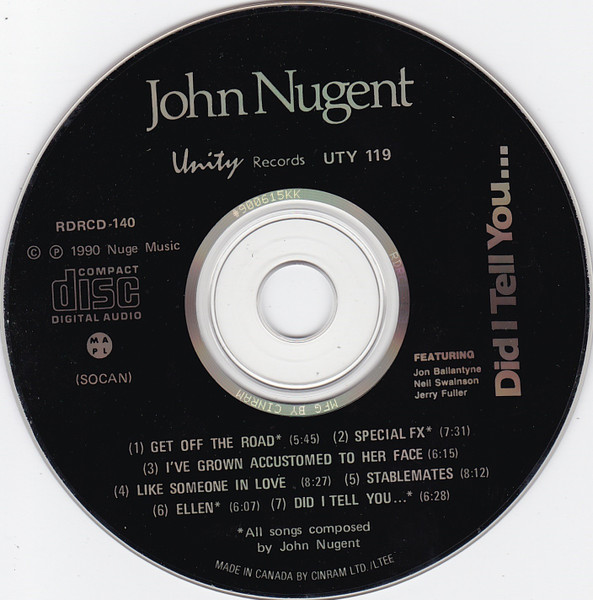 John Nugent - Did I Tell You... (CD, Album) (Near Mint (NM or M-)) - Image 4