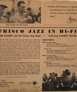 Alternative view of Bob Scobey's Frisco Band Featuring Clancy Hayes - Frisco Jazz (7", EP, Promo) (Very Good Plus (VG+))