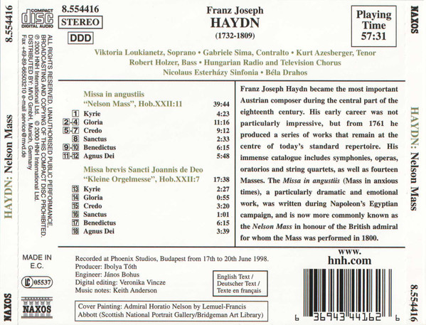 Joseph Haydn - Nelson Mass, Kleine Orgelmesse (Little Organ Mass) (CD, Album) (Near Mint (NM or M-)) - Image 4