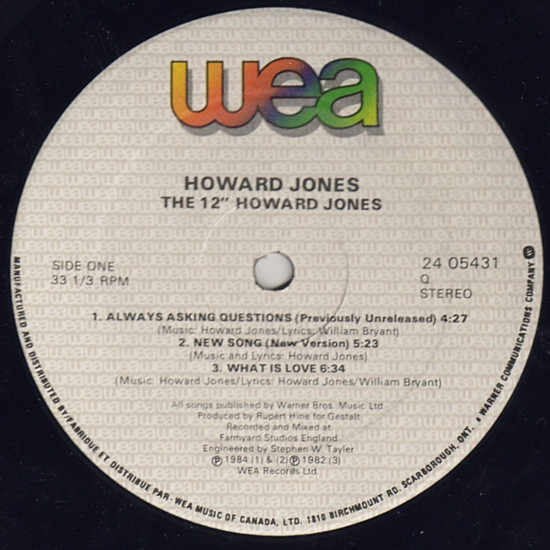 Howard Jones - The 12" Album (LP, Album, Comp, Qua) (Mint (M)) - Image 3