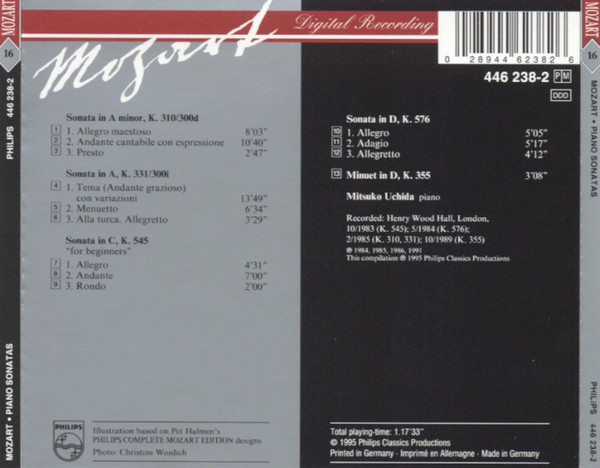 Mitsuko Uchida, Wolfgang Amadeus Mozart - Piano Sonatas (CD) (Near Mint (NM or M-)) - Image 2