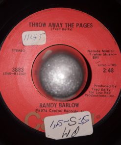 Randy Barlow - Throw Away the Pages (7", Single) (Very Good Plus (VG+))