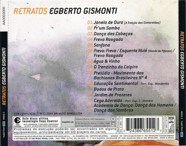Egberto Gismonti - Retratos (CD, Comp, Copy Prot., AA) (Near Mint (NM or M-)) - Image 2