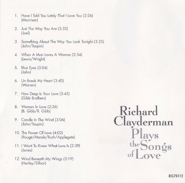 Richard Clayderman - Plays The Songs Of Love (CD, Comp) (Near Mint (NM or M-)) - Image 2