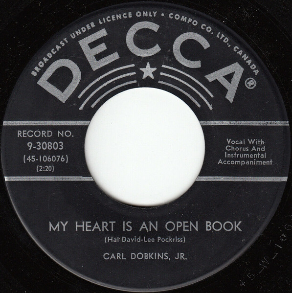 Carl Dobkins Jr. - My Heart Is An Open Book (7", Single) (Very Good (VG))