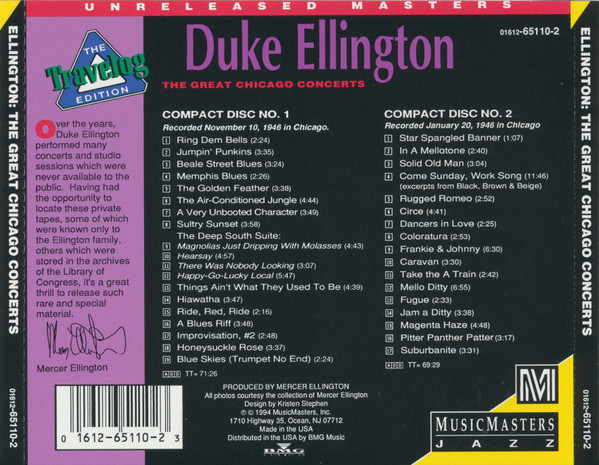 Duke Ellington - The Great Chicago Concerts (2xCD, Comp) (Mint (M)) - Image 2