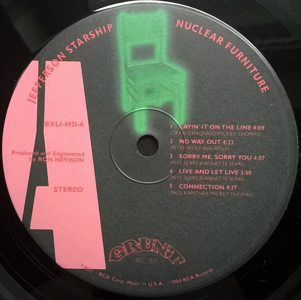 Jefferson Starship - Nuclear Furniture (LP, Album, RP) (Mint (M)) - Image 5