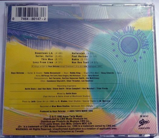 Gaye Delorme - Blue Wave Sessions (CD, Album) (Near Mint (NM or M-)) - Image 2