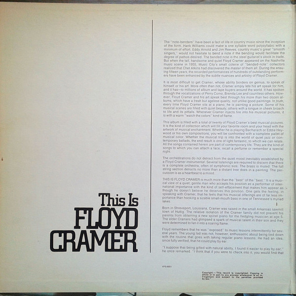 Floyd Cramer - This Is Floyd Cramer (2xLP, Comp) (Mint (M)) - Image 2