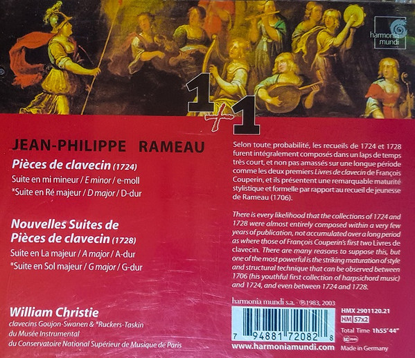 Jean-Philippe Rameau, William Christie - Pièces De Clavecin (1724) • Nouvelles Suites De Pièces De Clavecin (1728) (2xCD, Comp, RE) (Near Mint (NM or M-)) - Image 2