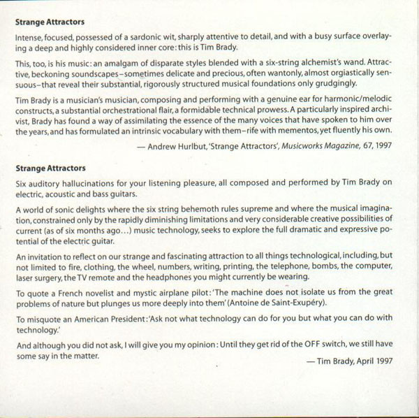 Tim Brady - Strange Attractors (CD, Album) (Near Mint (NM or M-)) - Image 3