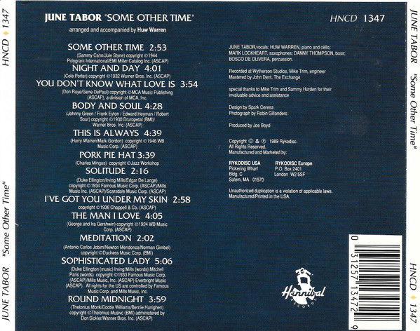 June Tabor - Some Other Time (CD, Album) (Near Mint (NM or M-)) - Image 2