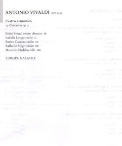 Alternative view of Antonio Vivaldi - Fabio Biondi, Europa Galante - L'Estro Armonico - 12 Concertos Op. 3 (2xCD) (Near Mint (NM or M-))