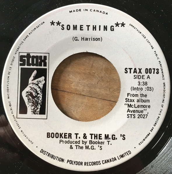 Booker T & The MG's - Something (7", Single, Promo) (Near Mint (NM or M-))