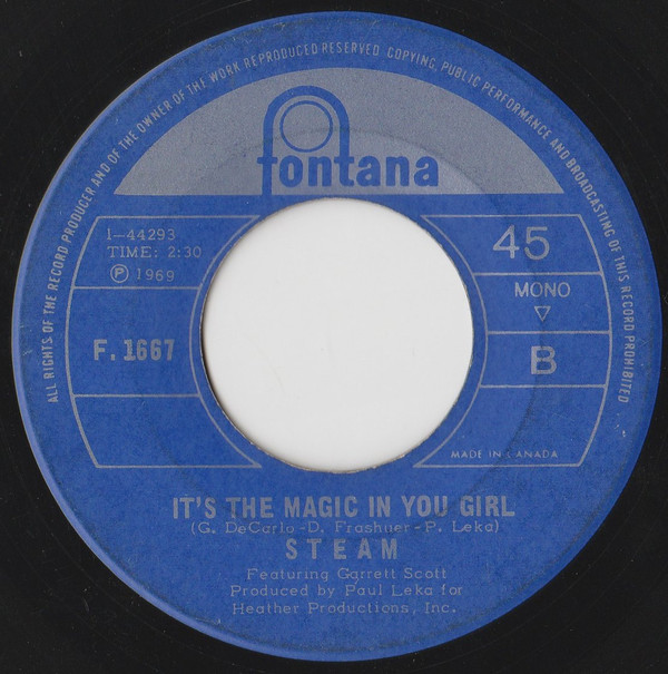 Steam Featuring Garrett Scott - Na Na Hey Hey Kiss Him Goodbye (7", Single, Mono) (Near Mint (NM or M-)) - Image 2