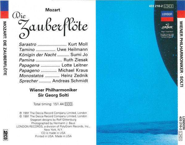 Wolfgang Amadeus Mozart : Uwe Heilmann, Ruth Ziesak, Michael Kraus, Sumi Jo, Kurt Moll, Wiener Philharmoniker, Georg Solti - Die Zauberflöte (2xCD, Album) (Near Mint (NM or M-)) - Image 5