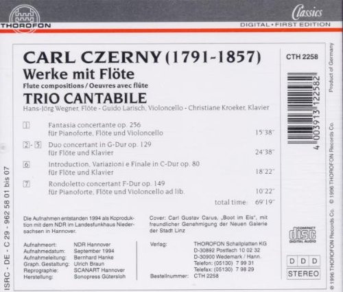 Carl Czerny, Trio Cantabile - Werke Mit Flöte (CD, Album) (Near Mint (NM or M-)) - Image 2