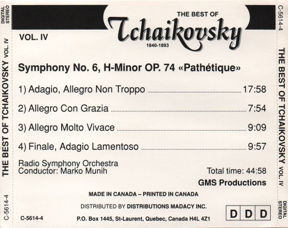 Pyotr Ilyich Tchaikovsky, Radio Symphony Orchestra - The Best Of Tchaikovsky Vol. IV (CD) (Near Mint (NM or M-)) - Image 2
