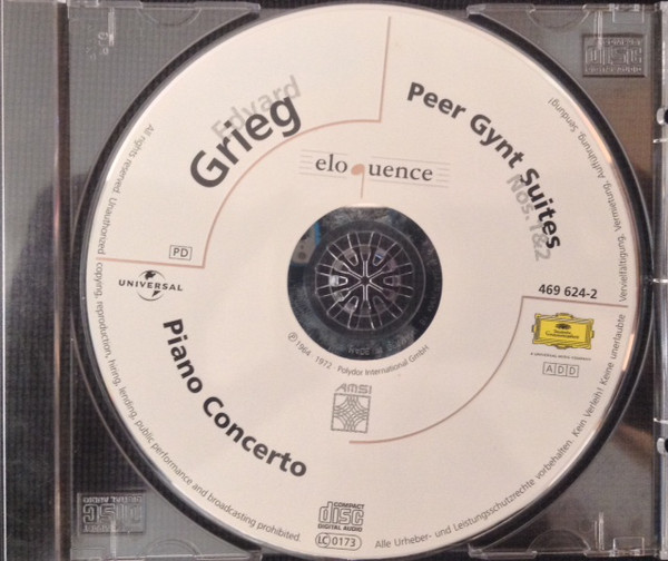Edvard Grieg - Peer Gynt Suites Nos. 1 & 2 / Piano Concerto (CD, Comp, M/Print, RE) (Near Mint (NM or M-)) - Image 3