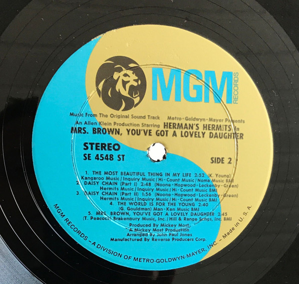 Herman's Hermits - Mrs. Brown, You've Got A Lovely Daughter (Music From The Original Sound Track) (LP, Album, Gat) (Mint (M)) - Image 4