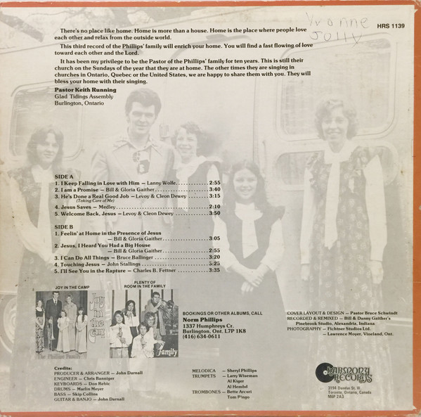 The Phillips Family - ..Feeling At Home With (LP, Album) (Mint (M)) - Image 2