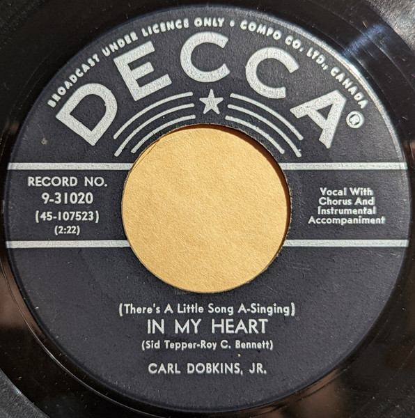 Carl Dobkins Jr. - Lucky Devil (7") (Very Good (VG)) - Image 2