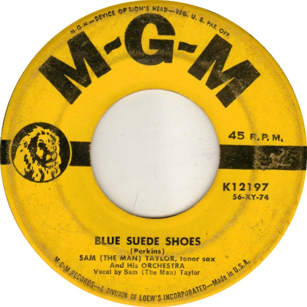 Sam Taylor And His Orchestra - Blue Suede Shoes (7", Single) (Near Mint (NM or M-))
