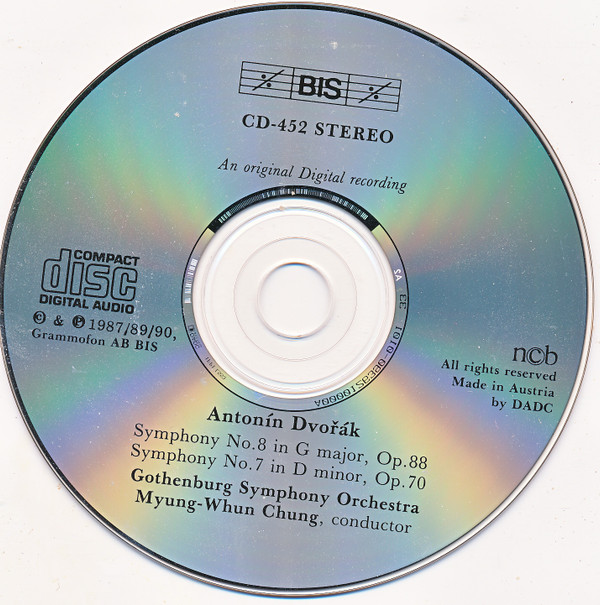 Antonín Dvořák, Göteborgs Symfoniker, Myung-Whun Chung - Symphonies 7 & 8 (CD, Album) (Near Mint (NM or M-)) - Image 3