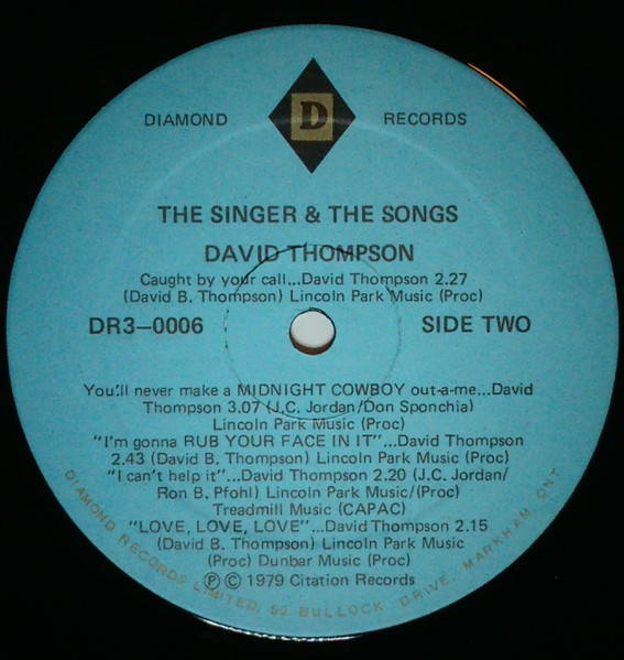 David Thompson (16) - The Singer And The Songs (LP, Album) (Mint (M)) - Image 3
