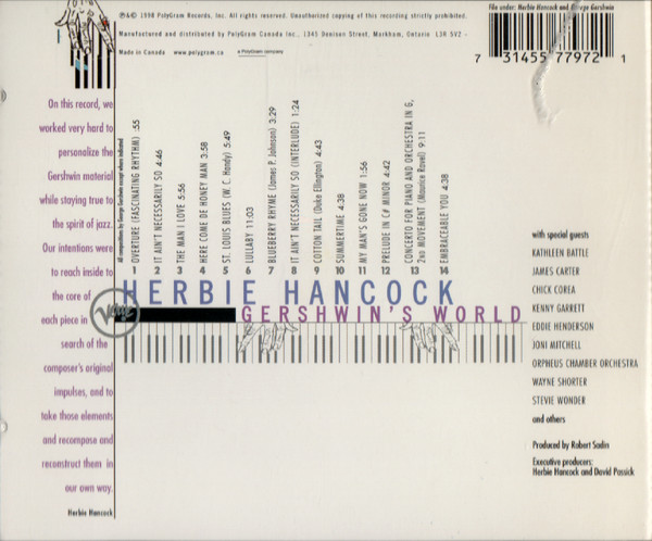 Herbie Hancock - Gershwin's World (CD, Album) (Near Mint (NM or M-)) - Image 2