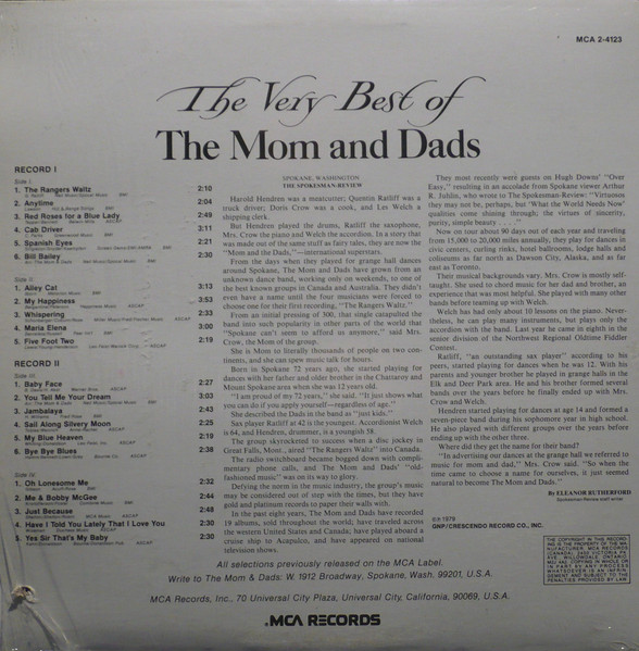 The Mom And Dads - The Very Best of The Mom and Dads (2xLP, Comp) (Mint (M)) - Image 2