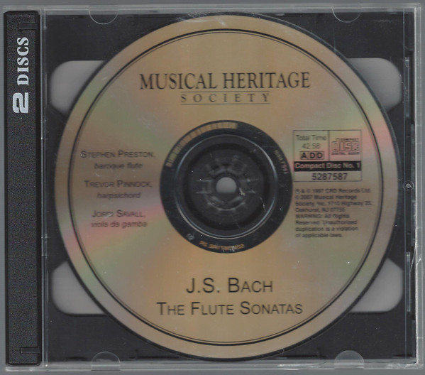 Johann Sebastian Bach – Stephen Preston, Trevor Pinnock, Jordi Savall - The Flute Sonatas (2xCD) (Mint (M)) - Image 5