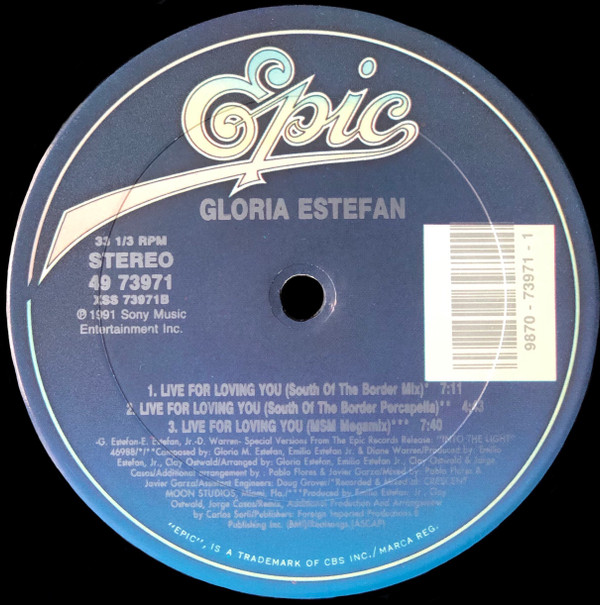 Gloria Estefan - Live For Loving You (12", Single) (Mint (M)) - Image 4