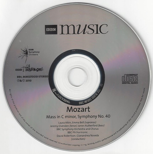 Wolfgang Amadeus Mozart - Mass In C Minor / Symphony No. 40 (CD, Comp) (Near Mint (NM or M-)) - Image 4