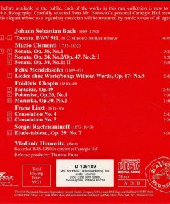 Alternative view of Vladimir Horowitz - The Private Collection, Vol. 1 (CD, Album, Mono, Club, RM) (Near Mint (NM or M-))