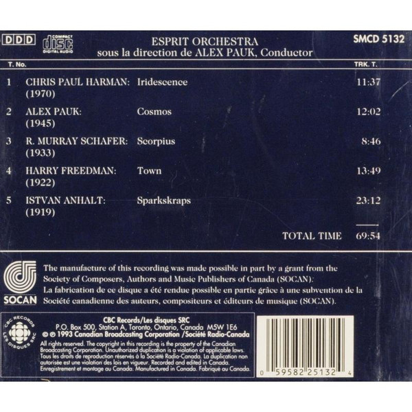 Chris Paul Harman • Alex Pauk • R. Murray Schafer • Harry Freedman • István Anhalt / The Esprit Orchestra, Alex Pauk - Iridescence (CD, Album) (Near Mint (NM or M-)) - Image 2