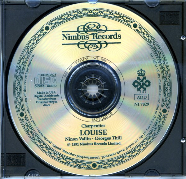 Gustave Charpentier / Ninon Vallin, Georges Thill - Louise (CD, Album, Amb, RE) (Near Mint (NM or M-)) - Image 4