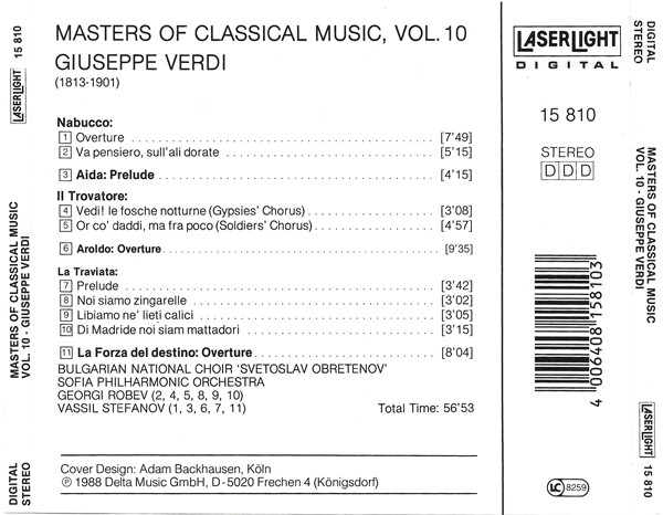 Giuseppe Verdi - Masters Of Classical Music, Vol.10: Verdi (CD, Comp) (Near Mint (NM or M-)) - Image 2