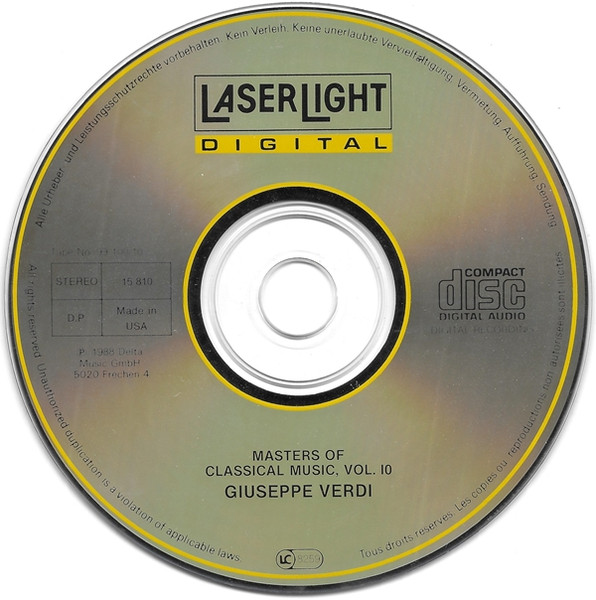 Giuseppe Verdi - Masters Of Classical Music, Vol.10: Verdi (CD, Comp) (Near Mint (NM or M-)) - Image 3