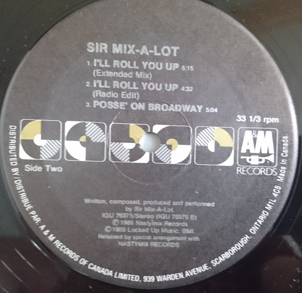 Sir Mix-A-Lot - Iron Man / I'll Roll You Up! / Posse' On Broadway (12") (Mint (M)) - Image 4