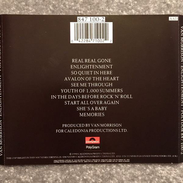 Van Morrison - Enlightenment (CD, Album) (Near Mint (NM or M-)) - Image 2