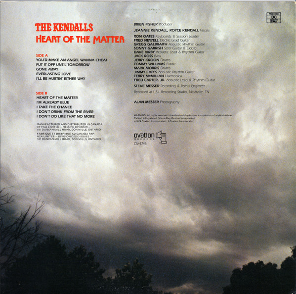 The Kendalls - Heart Of The Matter (LP, Album) (Mint (M)) - Image 2