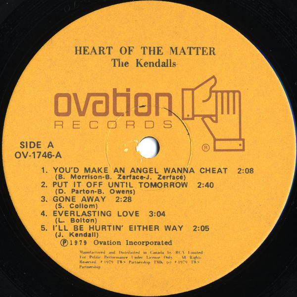 The Kendalls - Heart Of The Matter (LP, Album) (Mint (M)) - Image 3